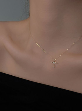 十字架项链女小众设计感锁骨链