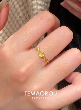 18K金樱花枝蔓缠绕戒指清仓