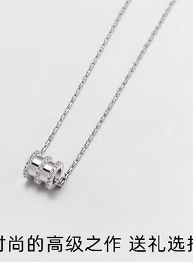 小蛮腰PT950铂金项链女 简约18K白金锁骨链钻石吊坠套链网红礼物