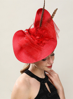 舞台唱歌表演头饰团队话剧演出礼帽礼服配饰女士fascinator hat
