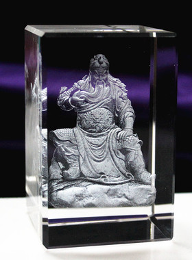 水晶立体财神摆件佛像可定制