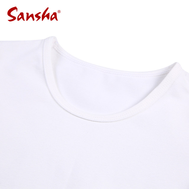 Sansha三沙芭蕾舞蹈服 男童练功服 男士长袖T恤 棉莱卡上衣基训服