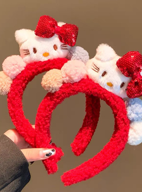 超可爱蝴蝶结猫咪毛绒发箍