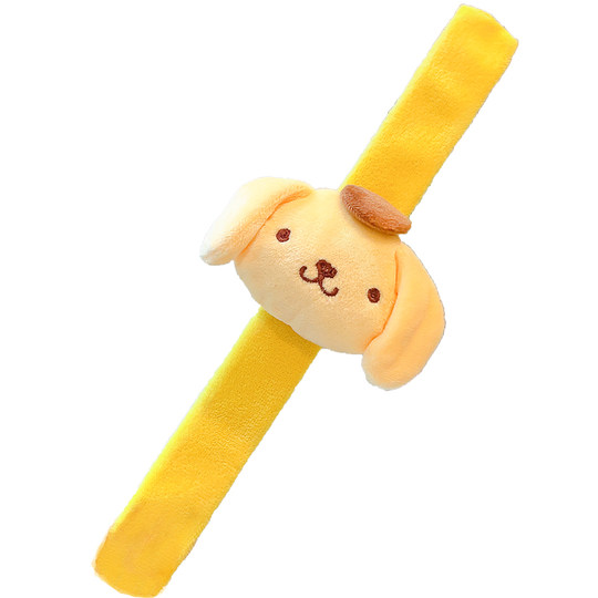 可爱萌物啪啪圈手环女毛绒卡通小兔子玉桂狗公仔儿童头饰手腕装饰