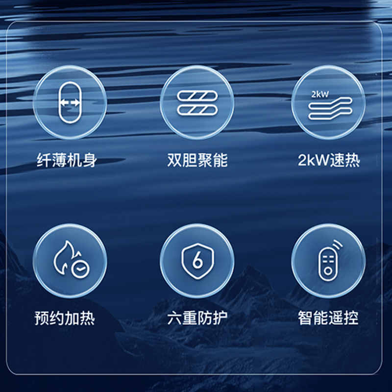 四季沐歌扁桶储水式速热电热水器超薄小型家用卫生间50/60/80升