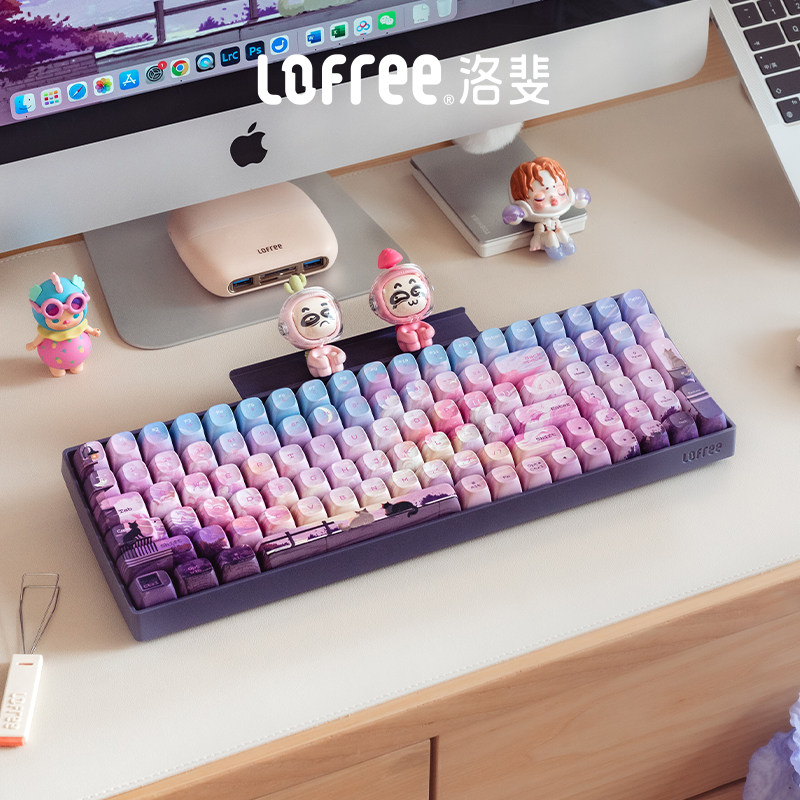 Lofree Luofei Xiaoqiao Maokong mechanical keyboard wireless Bluetooth female cute laptop office good appearance