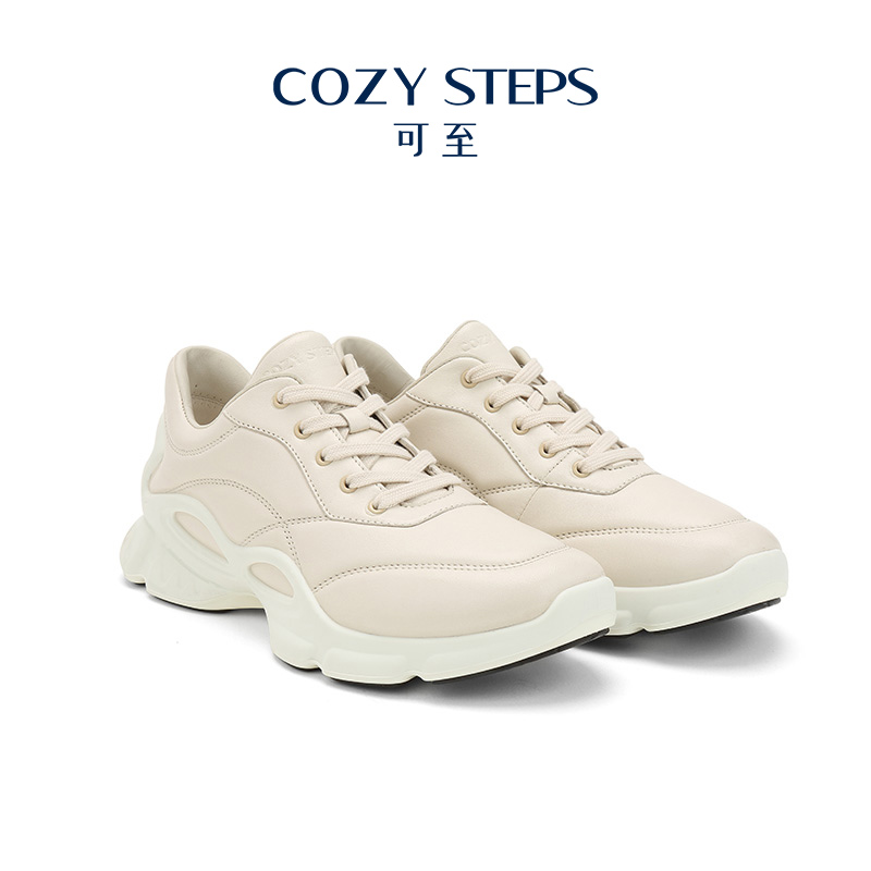 COZY STEPS可至运动休闲鞋厚底 舒适撞色运动鞋系带圆头休闲鞋女 - 图2