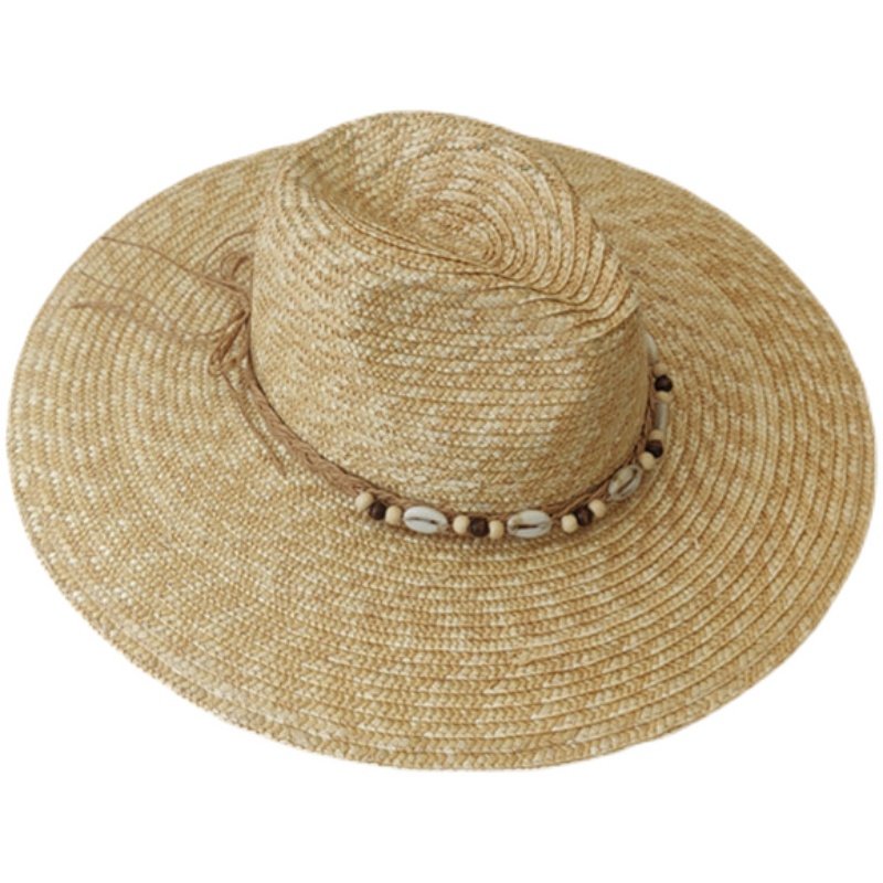 ins时尚博主度假风爵士麦秆帽子男女春夏大檐沙滩防晒遮阳帽草帽,淘宝优惠券,粉丝福利购,淘宝优惠卷