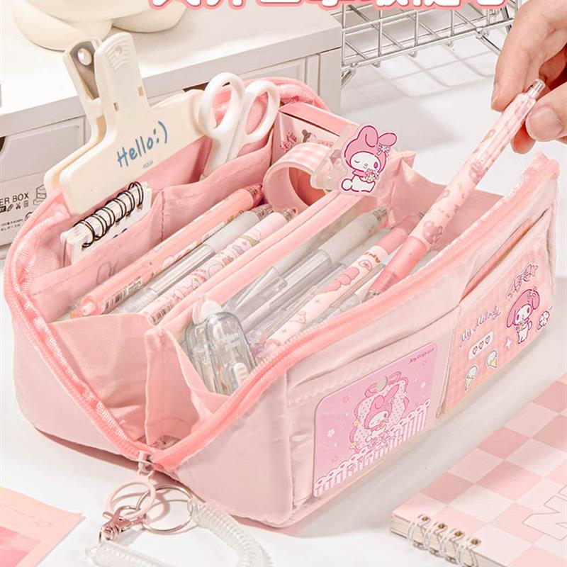 sanrio cartoon pencil case cinnamoroll kuromi pencilbag girl-图1