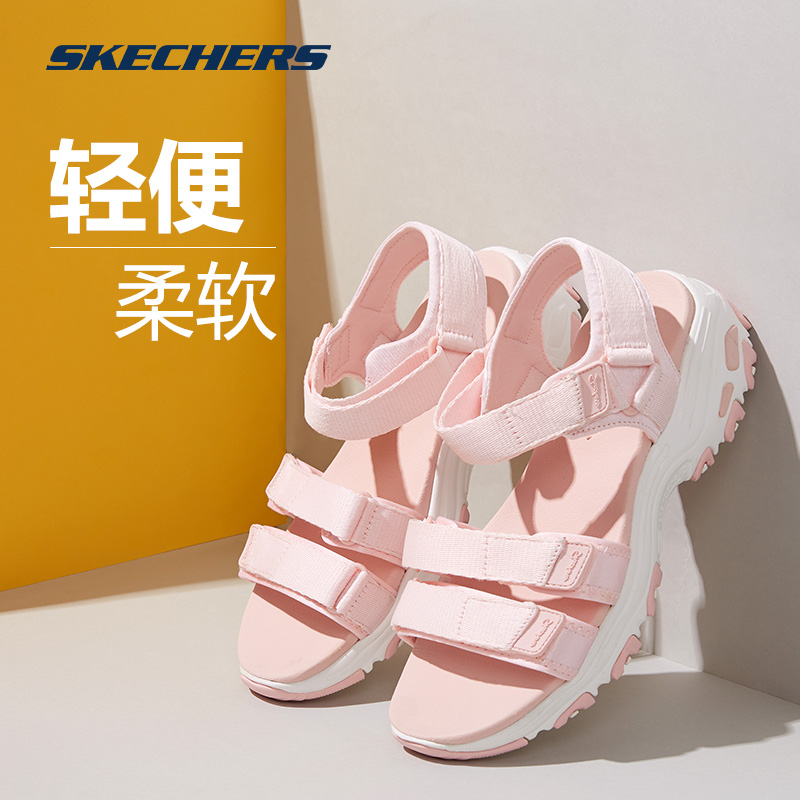 skechers凉鞋女官方2020防滑沙滩鞋 skechers奥康时装凉鞋