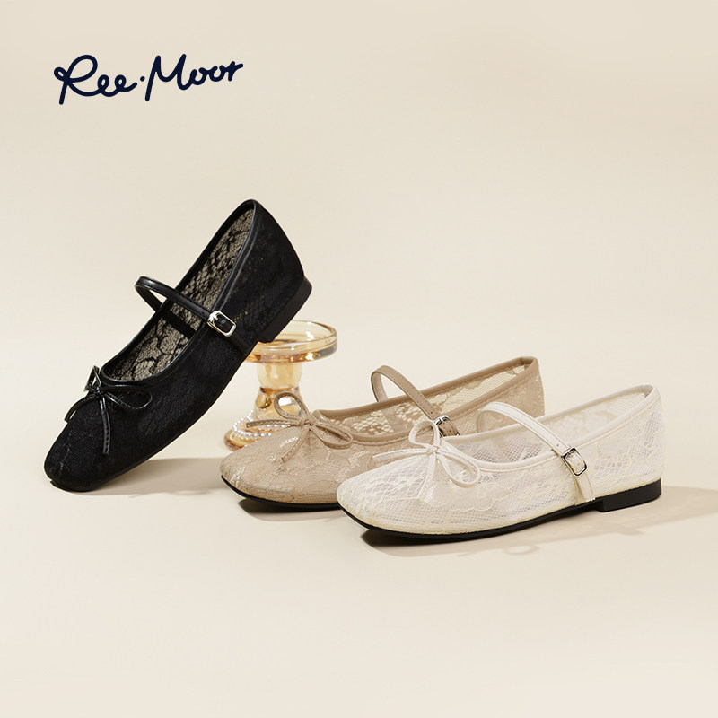 reemoor2026新款法式复古蕾丝蝴蝶结玛丽珍鞋女平底单鞋女睿慕,淘宝优惠券,粉丝福利购,淘宝优惠卷