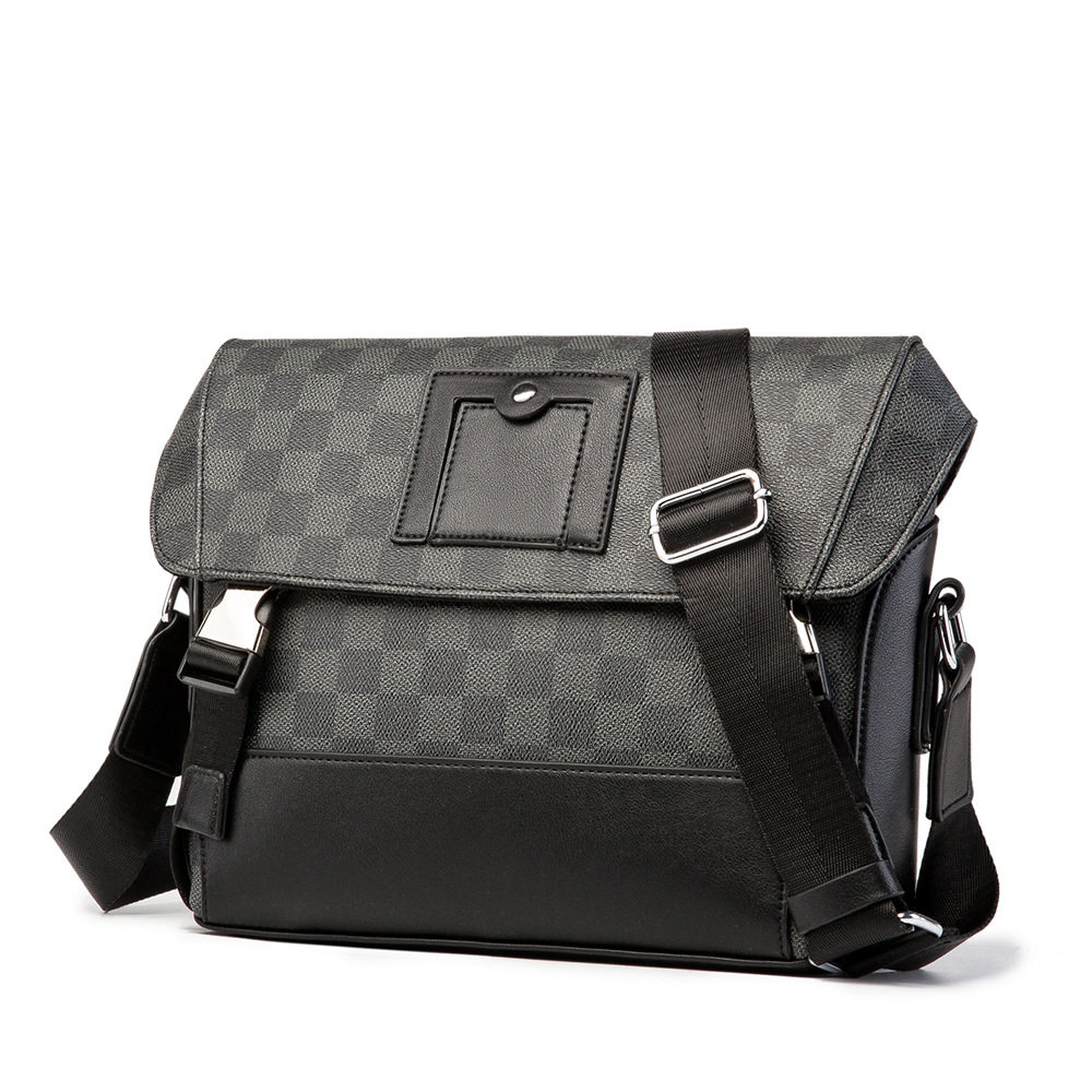 欧美m lv新款男士真皮潮流斜挎包 quq男士包袋