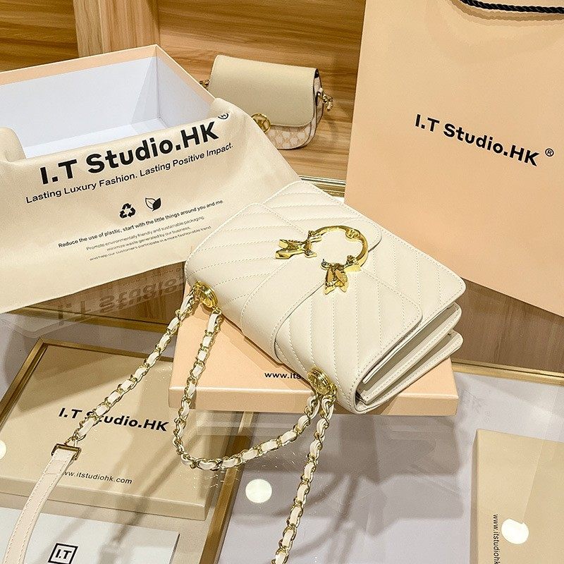 香港小众mk真皮燕子包时尚链条包 quq女士包袋