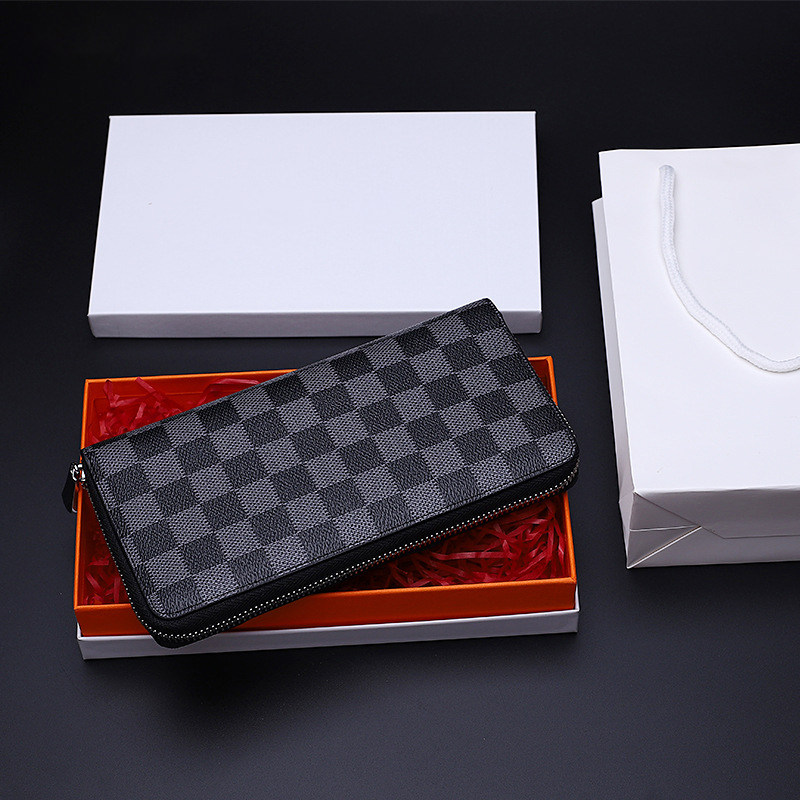 quq拉链长款男士竖款真皮lv ho钱包 quq钱包