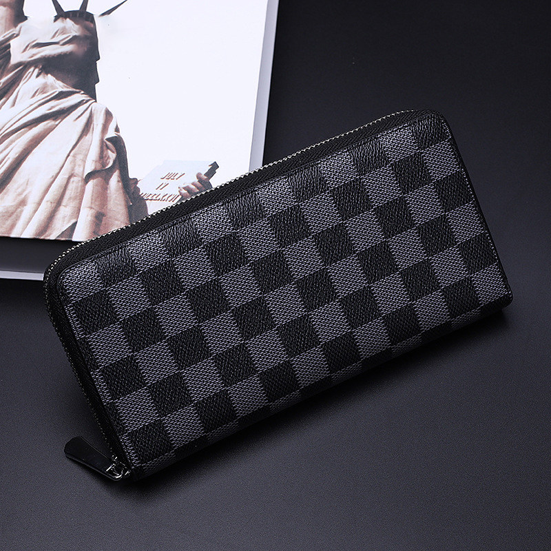 quq拉链长款男士竖款真皮lv ho钱包 quq钱包