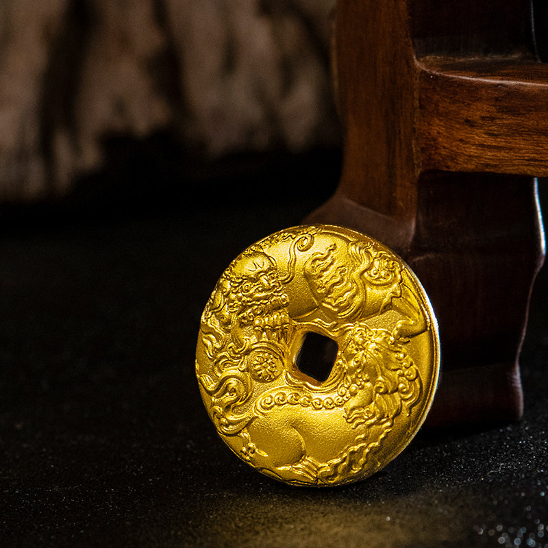 金米黄金面包圈事事如意吉祥平安瑞兽吉祥狮子平安扣颈饰吊坠挂坠,淘宝优惠券,粉丝福利购,淘宝优惠卷