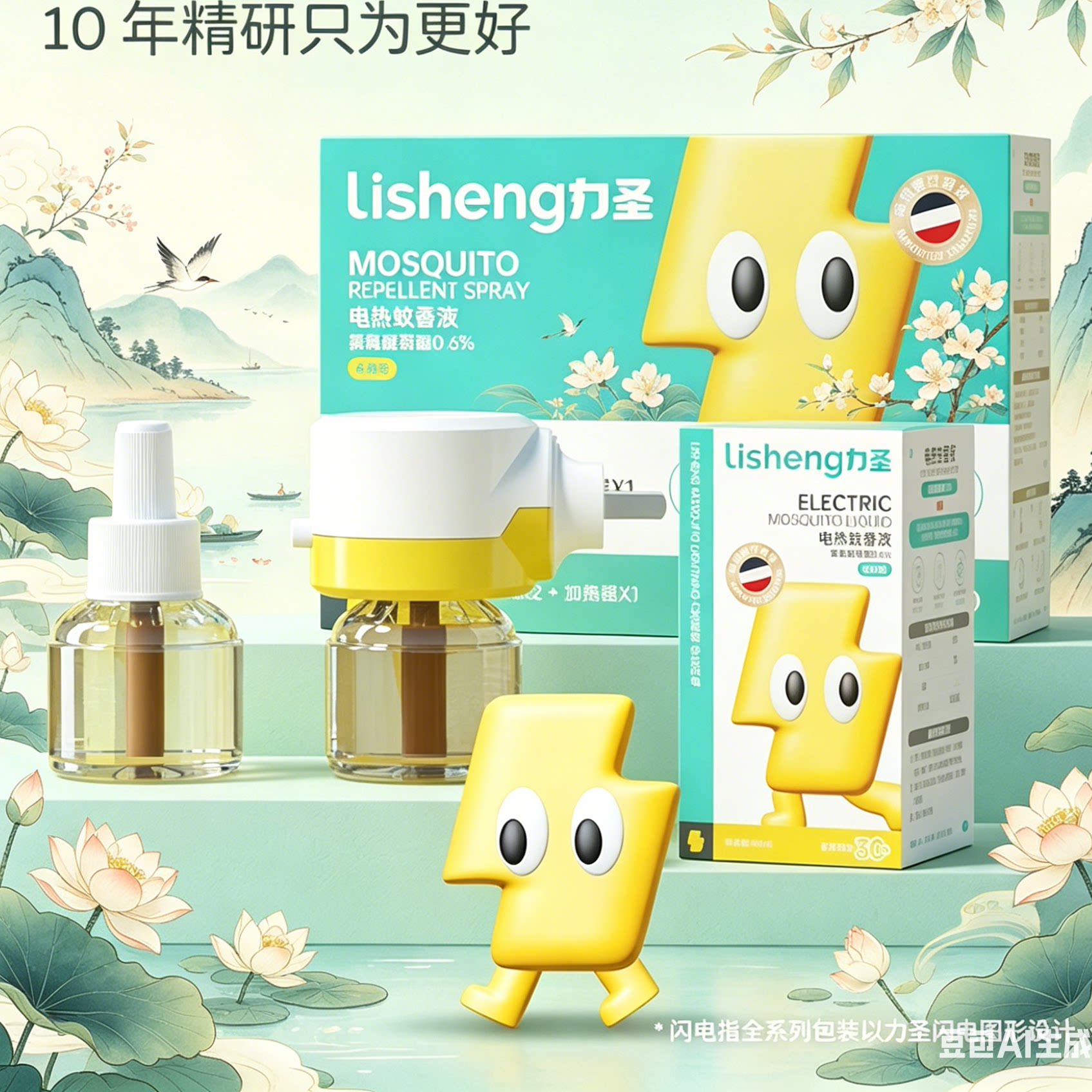 力圣蚊香液无味室内电蚊香驱蚊液灭蚊器补充液防蚊花露水