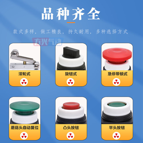 气动两通机械阀MOV321R/PPL/PB/EB/TB滚轮蘑菇气控阀手动按钮开关 - 图0
