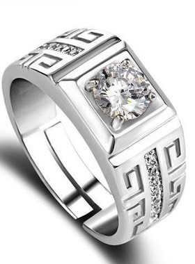 仿真925纯银男女款信物情侣对戒