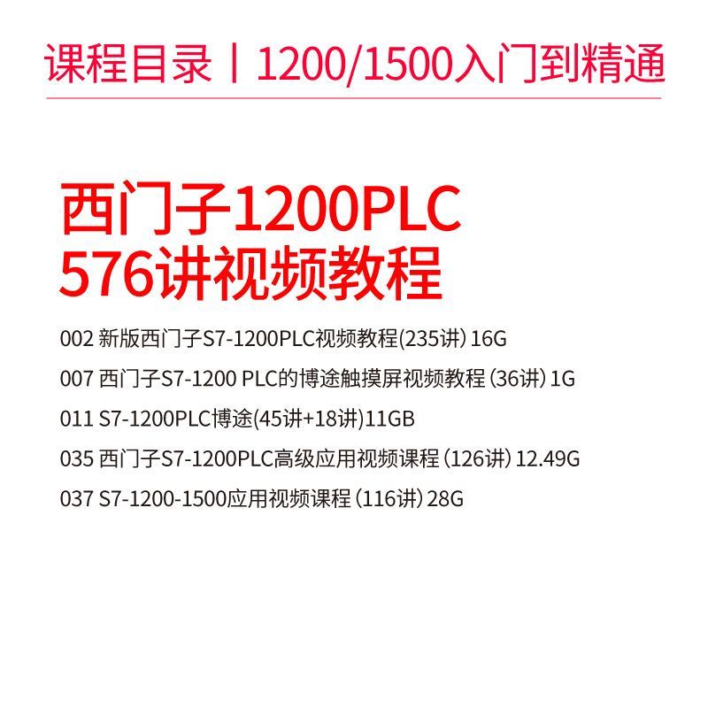 西门子S7-1200plc编程视频教程博图1500触摸屏学习博途软件案例 - 图2