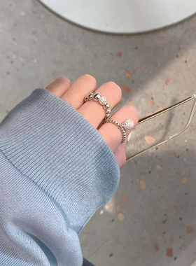 ABYB KVK赵露思同款旋转雪球戒指女原创设计小众指环可调节