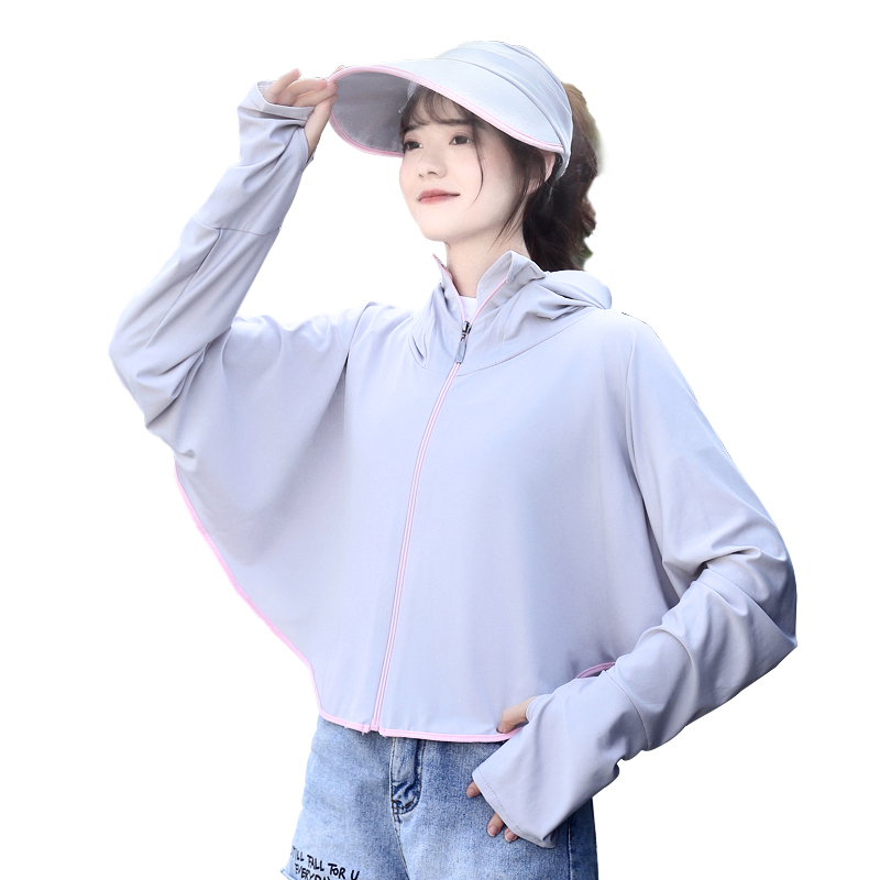 防晒衣女2021夏新款骑车冰丝防晒服防紫外线透气防晒罩衫薄款外套高清大图