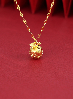 轻奢苹果925纯银锁骨链吊坠