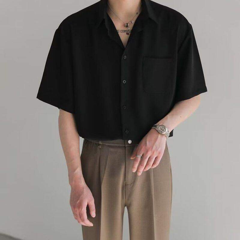 25白色衬衫男士免烫潮流夏季寸衫休闲百搭宽松古巴领高级垂感衬衣,淘宝优惠券,粉丝福利购,淘宝优惠卷