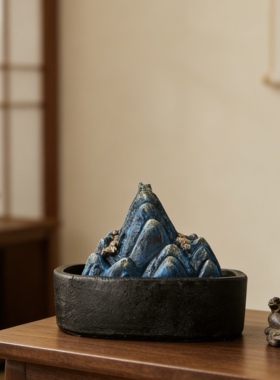 新中式流水生财循环水家用小型风水流动茶室桌面玄关装饰水泵摆件