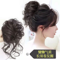 Lazy Wind Grip with Flower Brooder Head Woman Natural Fluffy Long Beard Haircut Wig Sets Mawei Wig Ring Hairpin Hairpin