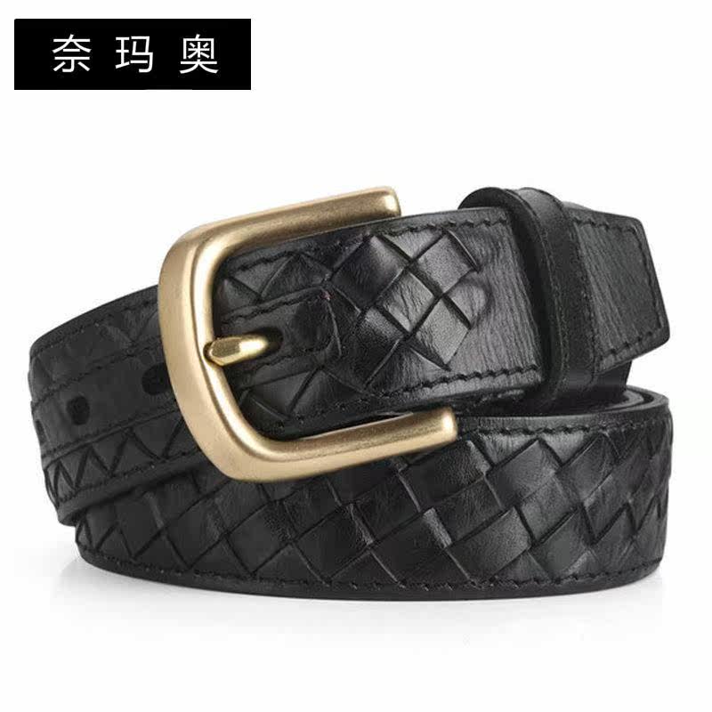 奈玛奥编织皮带男士头层牛皮针扣 奈玛奥腰带/皮带/腰链