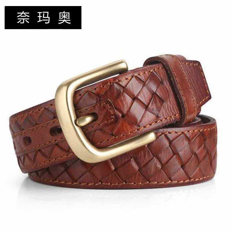 奈玛奥编织皮带男士头层牛皮针扣 奈玛奥腰带/皮带/腰链