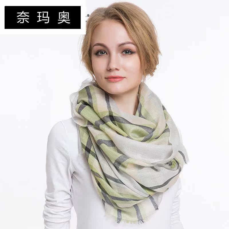 奈玛奥新款山羊绒围巾薄款两用格子 奈玛奥围巾/丝巾/披肩