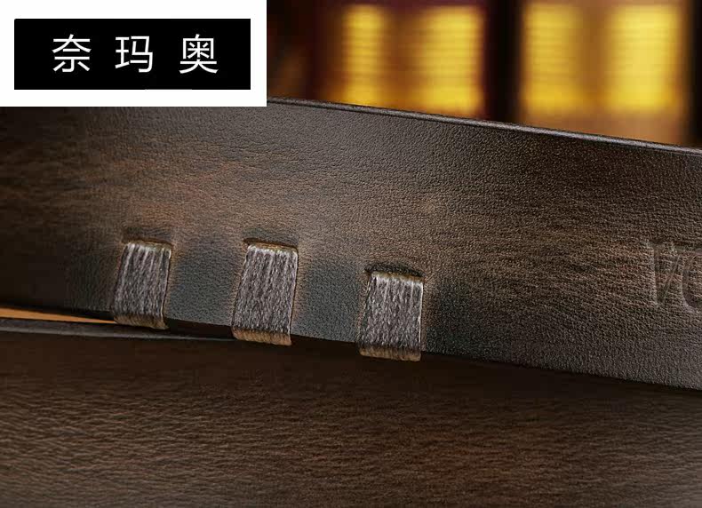 奈玛奥男士手工休闲针扣真皮腰带 奈玛奥腰带/皮带/腰链