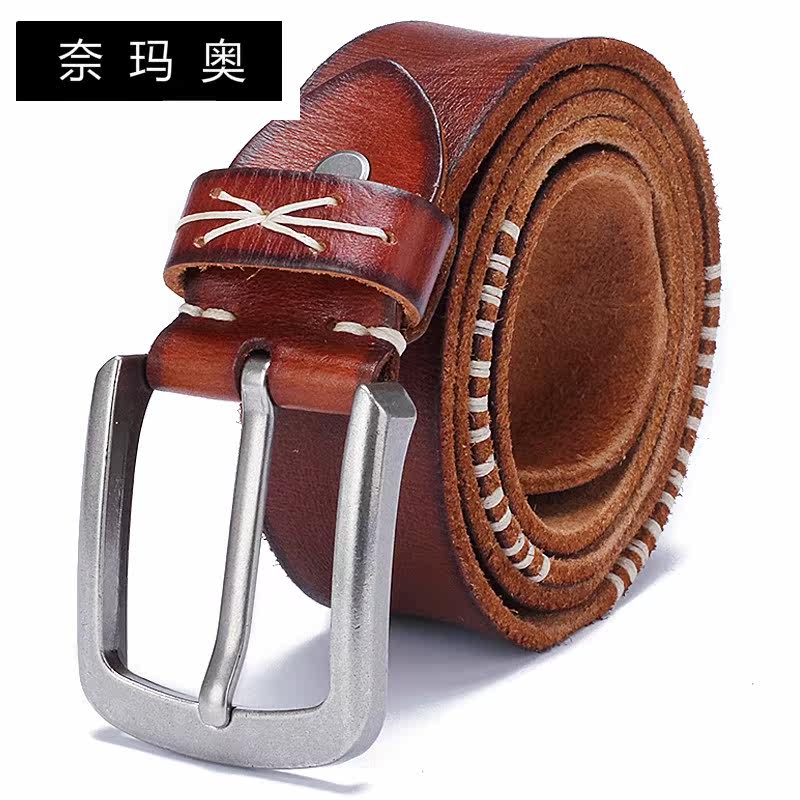 奈玛奥新款男真皮针扣休闲牛皮腰带 奈玛奥腰带/皮带/腰链
