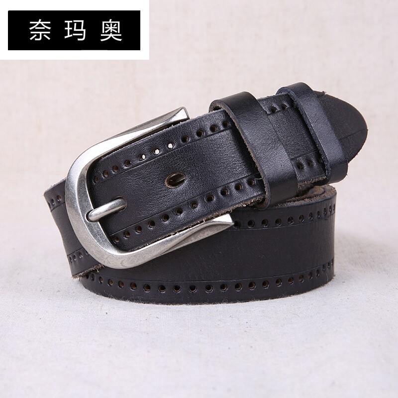 奈玛奥软牛皮男针扣复古休闲皮带 奈玛奥腰带/皮带/腰链