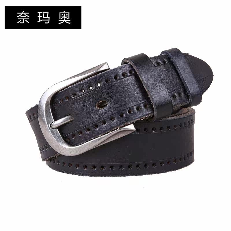 奈玛奥软牛皮男针扣复古休闲皮带 奈玛奥腰带/皮带/腰链