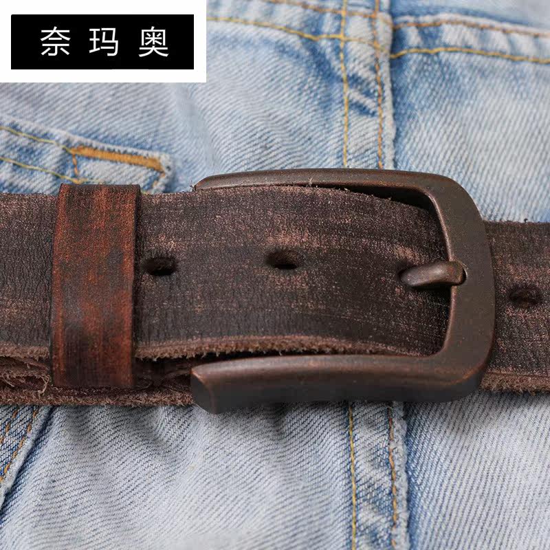 奈玛奥男士复古针扣头层潮牛皮腰带 奈玛奥腰带/皮带/腰链