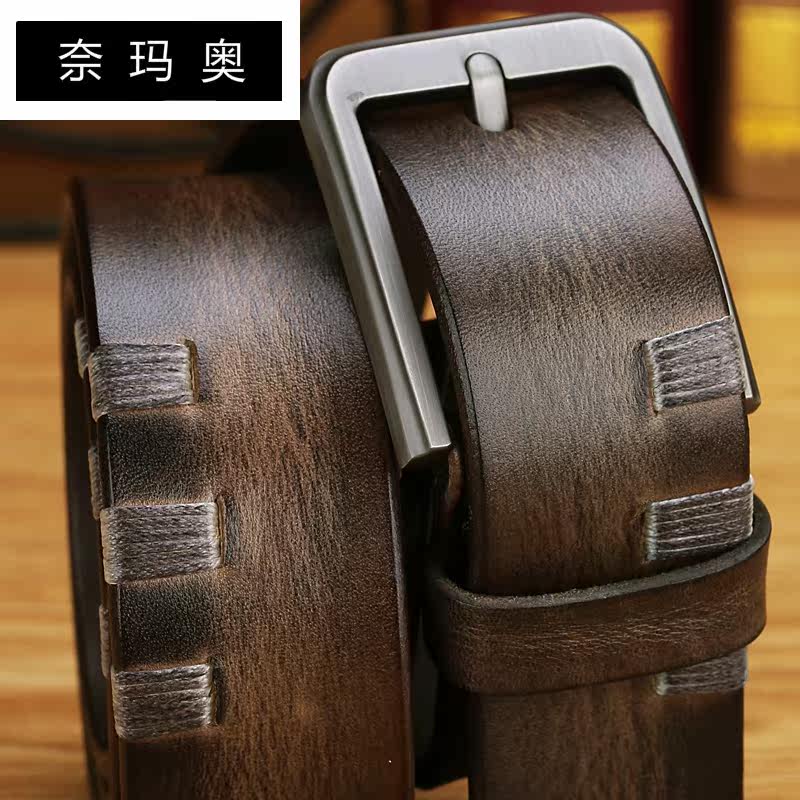 奈玛奥男士手工休闲针扣真皮腰带 奈玛奥腰带/皮带/腰链