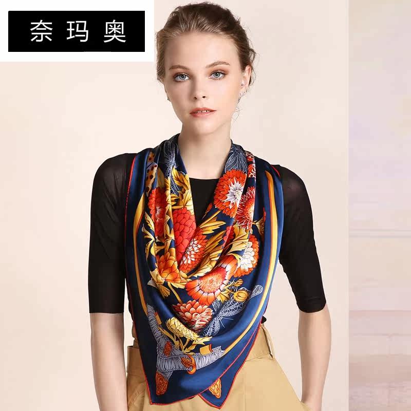 奈玛奥春季两用高丝印花舒适大方巾 奈玛奥围巾/丝巾/披肩