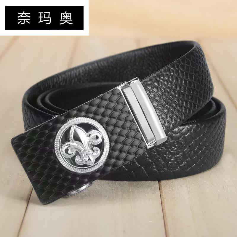 奈玛奥男士真皮自动扣花朵牛皮裤带 奈玛奥腰带/皮带/腰链