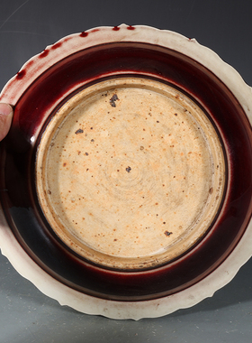 大明永乐雕刻龙凤葵口盘古董古玩收藏品包老保真老货瓷器手工摆件