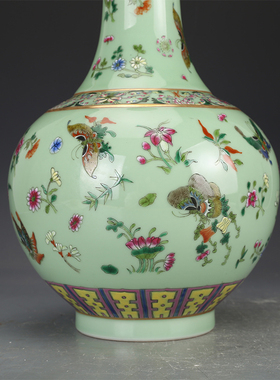 清乾隆蝴蝶百花收藏真品仿古瓷器