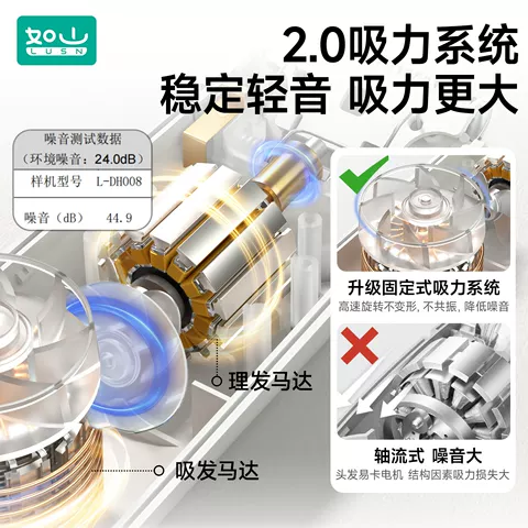 如山婴儿理发器超轻音自动吸发宝宝剃头发新生儿童电推子剃发神器 图片 4