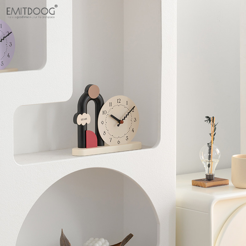 EMITDOOG奶油风家居装饰品桌面摆件客厅玄关电视柜酒柜创意座钟,淘宝优惠券,粉丝福利购,淘宝优惠卷
