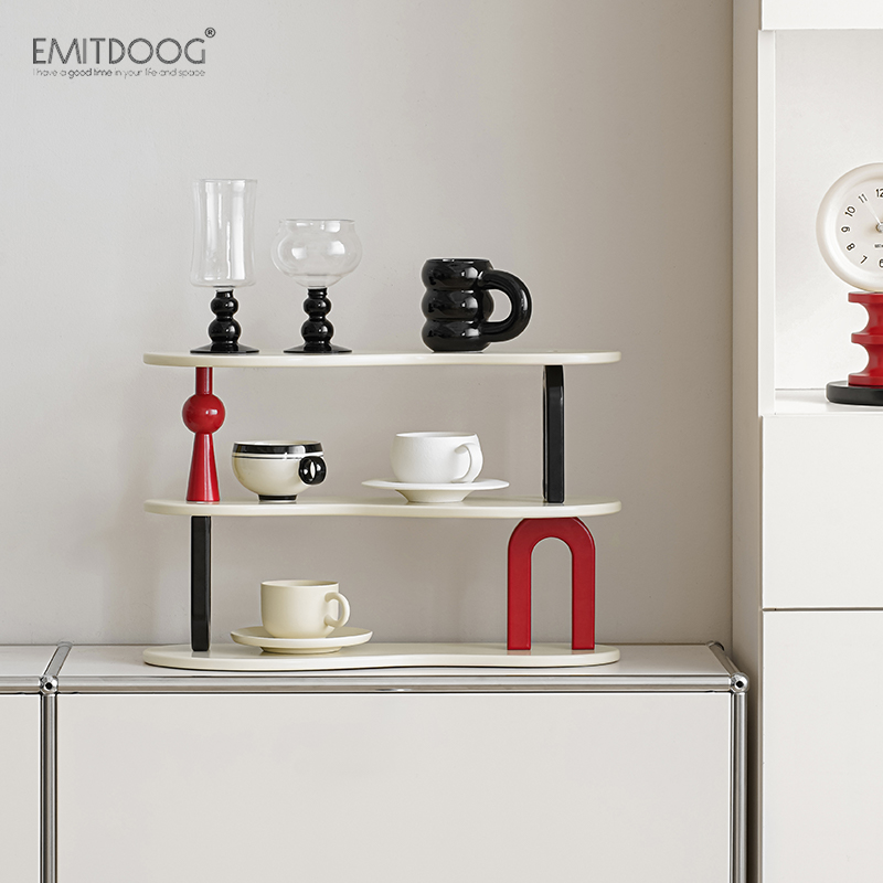 EMITDOOG家居客厅饰品玄关入户钥匙收纳摆件奶油风置物架杯架装饰 - 图1