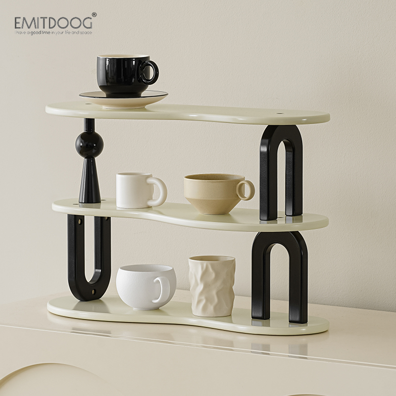 EMITDOOG家居客厅饰品玄关入户钥匙收纳摆件奶油风置物架杯架装饰 - 图2