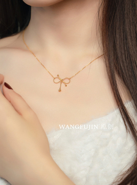 调太幅蝴蝶结流苏项链绳结