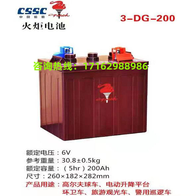 淄博火炬电池3-DG-200 电动车电瓶6V230AH益高观光车 巡逻车 叉车 - 图2