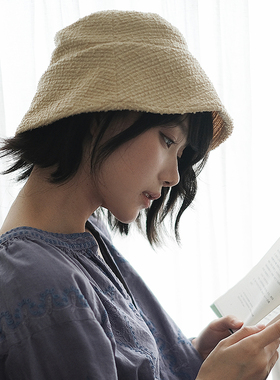 Lion～Lily 日本进口面料春夏圈圈薄花呢复古伞帽盆帽渔夫帽女